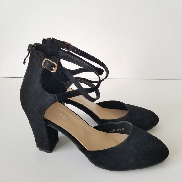 🚫SOLD🚫TOPModa▪︎Suede Chunky Heels - Picture 7 of 11